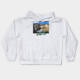 Wyoming State Outline (Lower Yellowstone Falls) Kids Hoodie